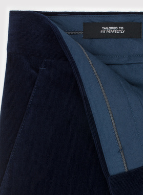 Granatowe spodnie sztruksowe