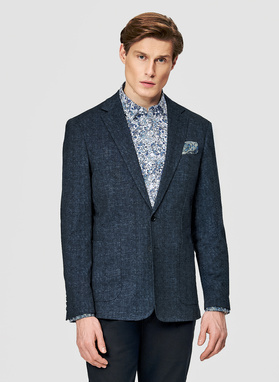 Granatowa marynarka męska melanż