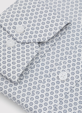 Biała koszula męska w mikrowzór