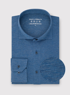 Niebieska dzianinowa koszula męska