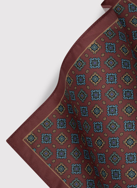 Wzorzysta ruda poszetka męska