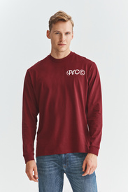 T-shirt z długim rękawem bordowy C21WF-TL-050-D