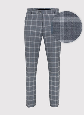 Szary garnitur męski w kratę