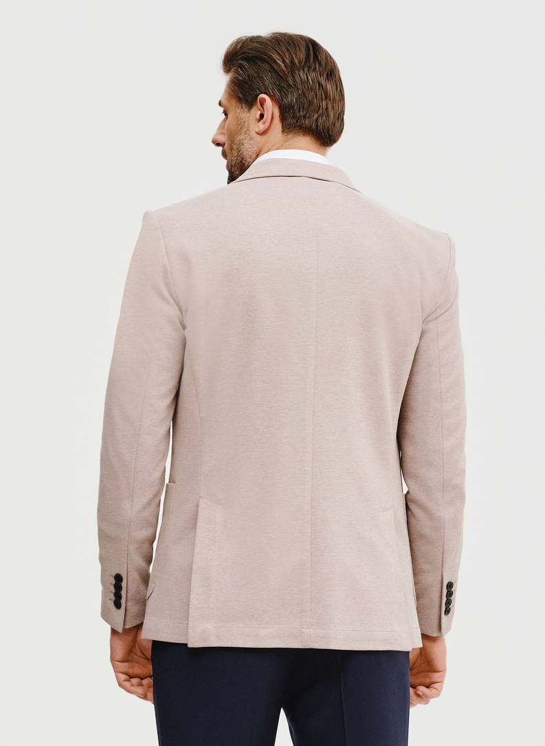 Beżowa marynarka melanż