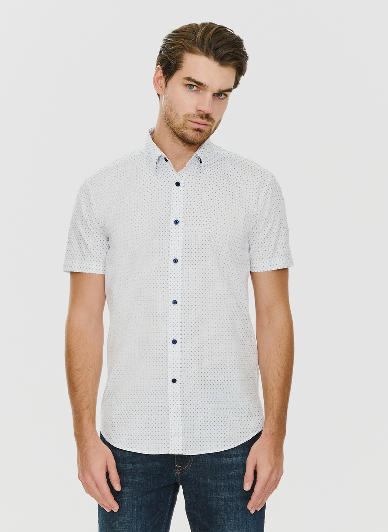 Biała koszula męska z krótkim rękawem