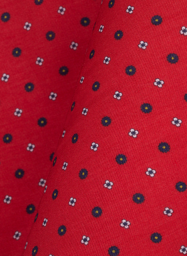 Czerwona poszetka męska w mikrowzór