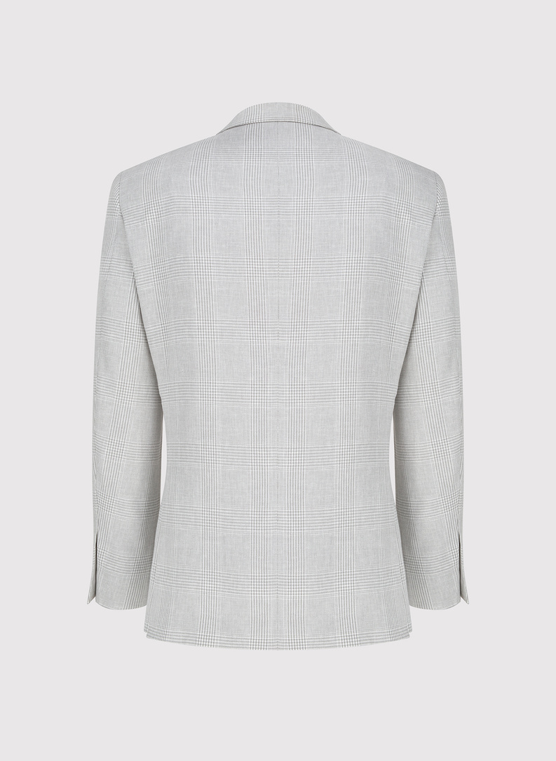 Szara marynarka casual z lnem i bawełną