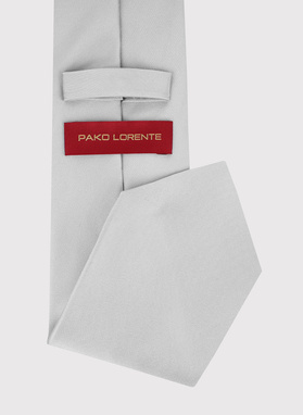 Jasnoszary krawat męski z jedwabiu