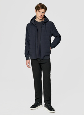 Granatowa krótka kurtka męska