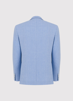 Niebieska marynarka z lnem i bawełną