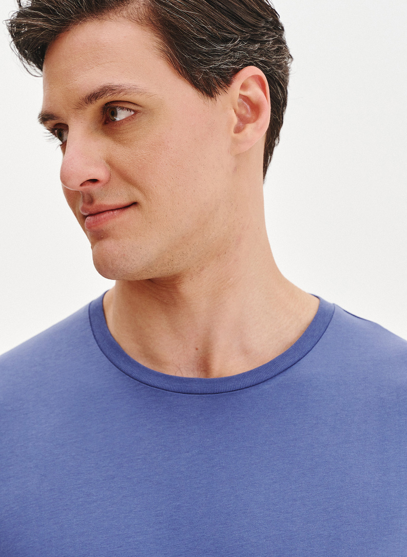 Bawełniany granatowy t-shirt