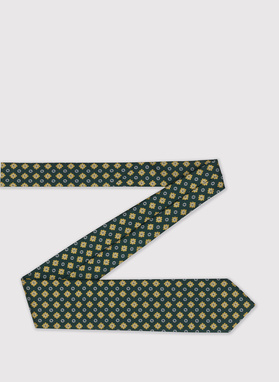 Wzorzysty zielony krawat