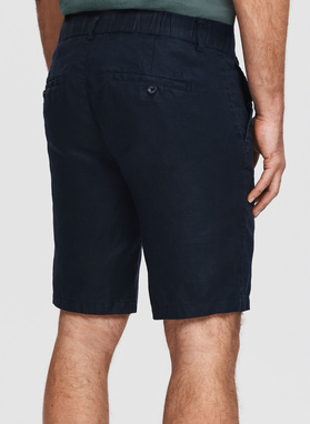 Granatowe bermudy męskie z lnu