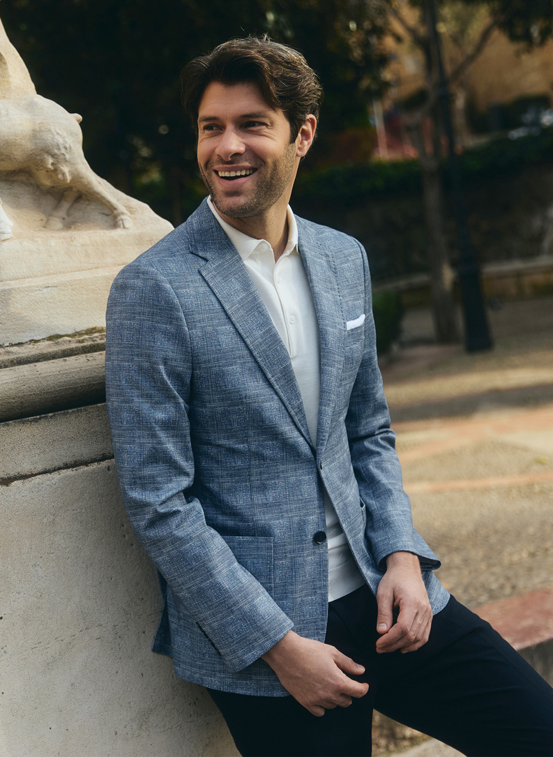 Dzianinowa marynarka w kratkę