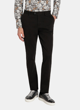 Czarne spodnie chino z bawełną