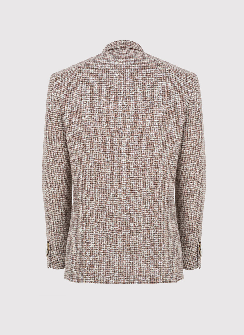 Brązowa marynarka w pepitkę