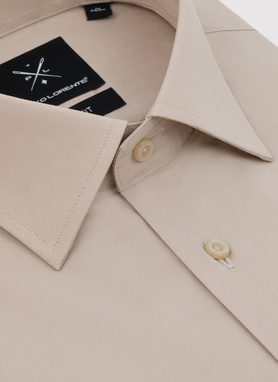 Beżowa koszula męska długi rękaw