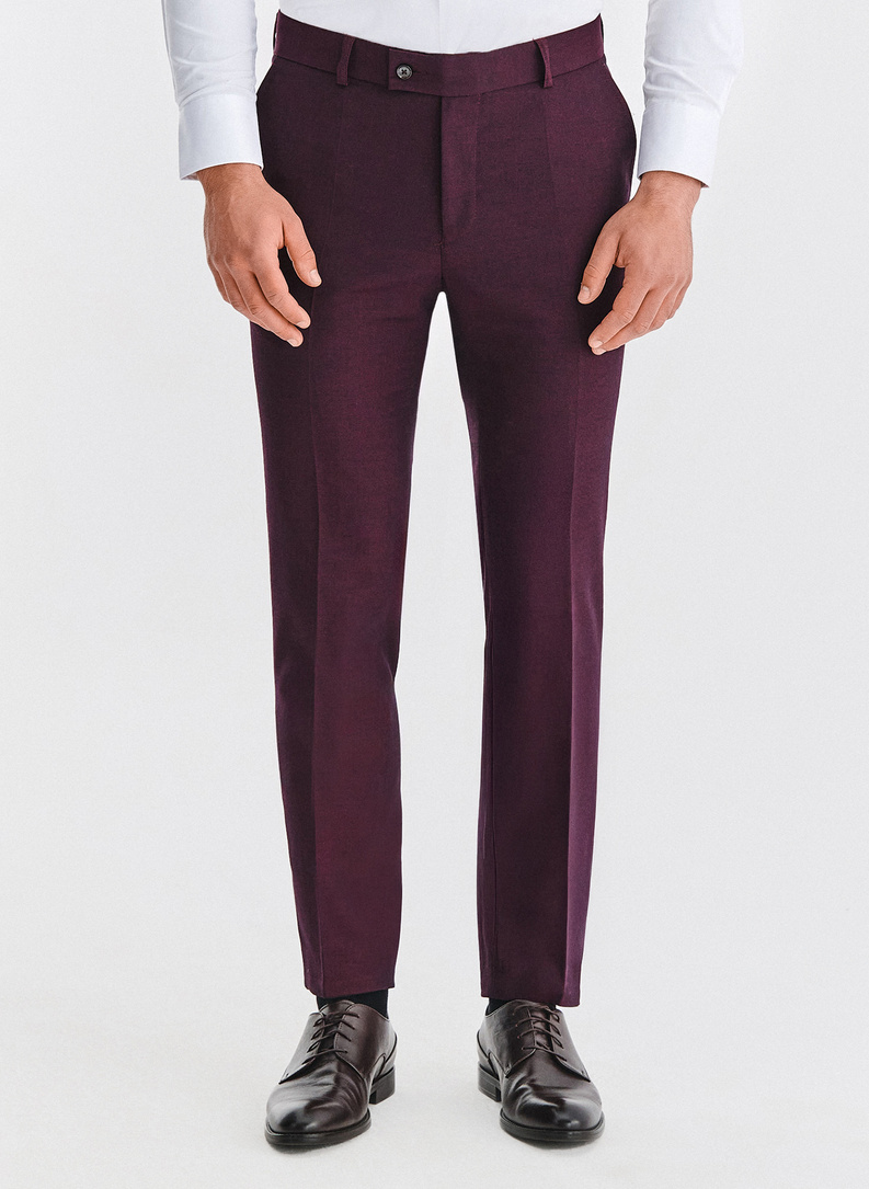 Bordowy garnitur męski