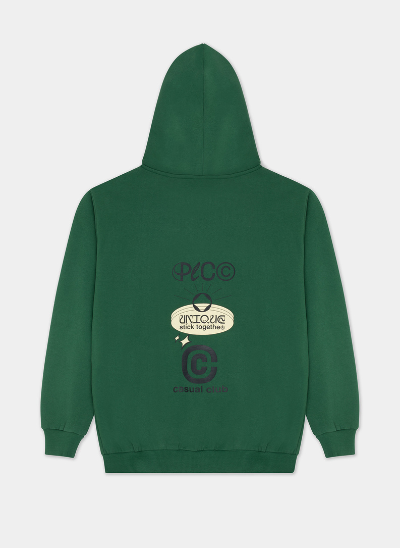 Bluza z kapturem zielona C21WF-2K-005-Z