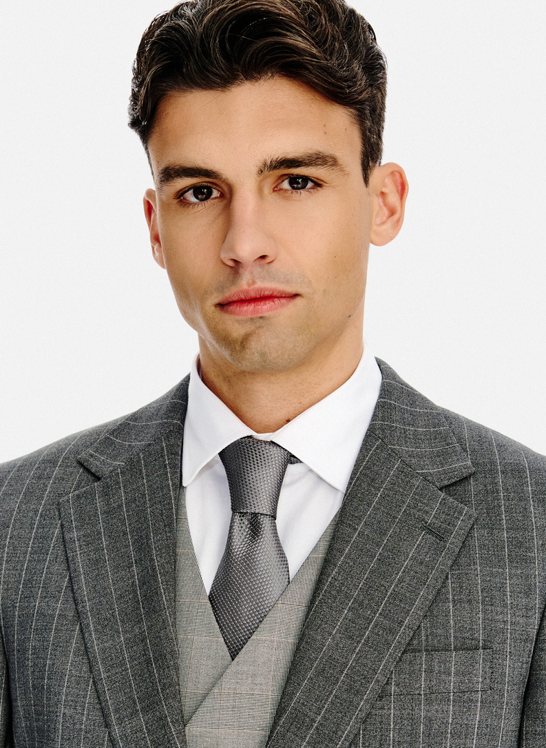 Wełniana marynarka garniturowa w prążek