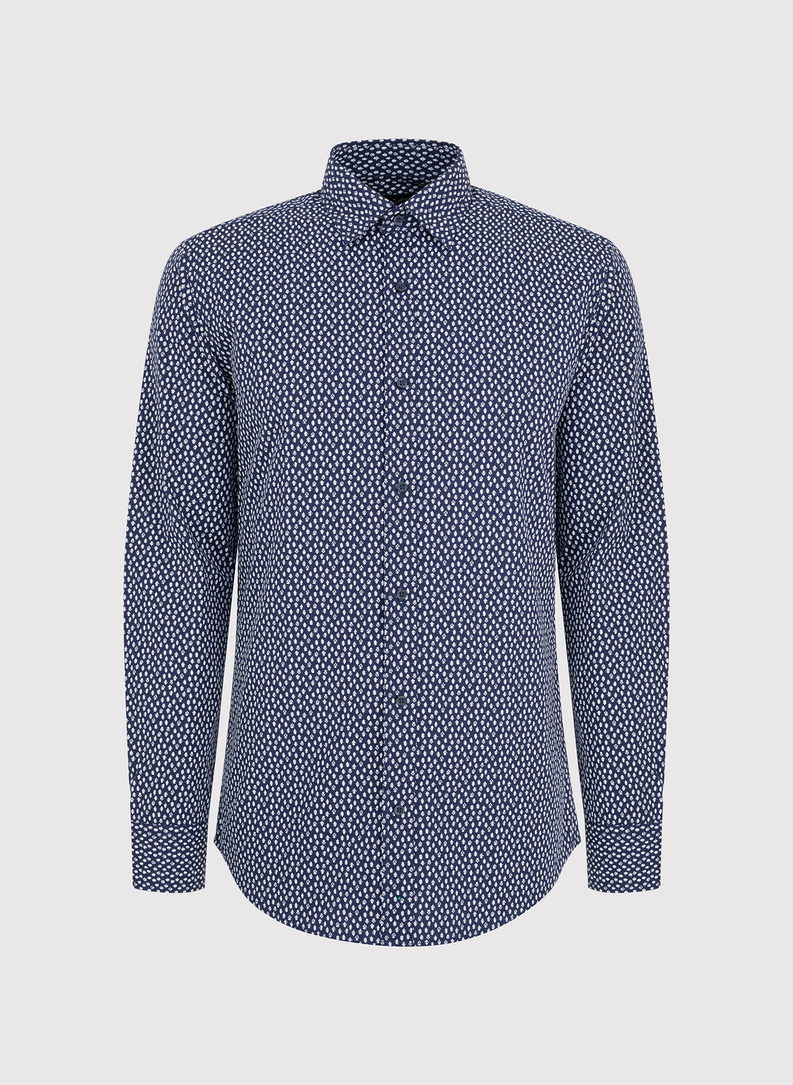 Casualowa koszula męska w mikrowzór