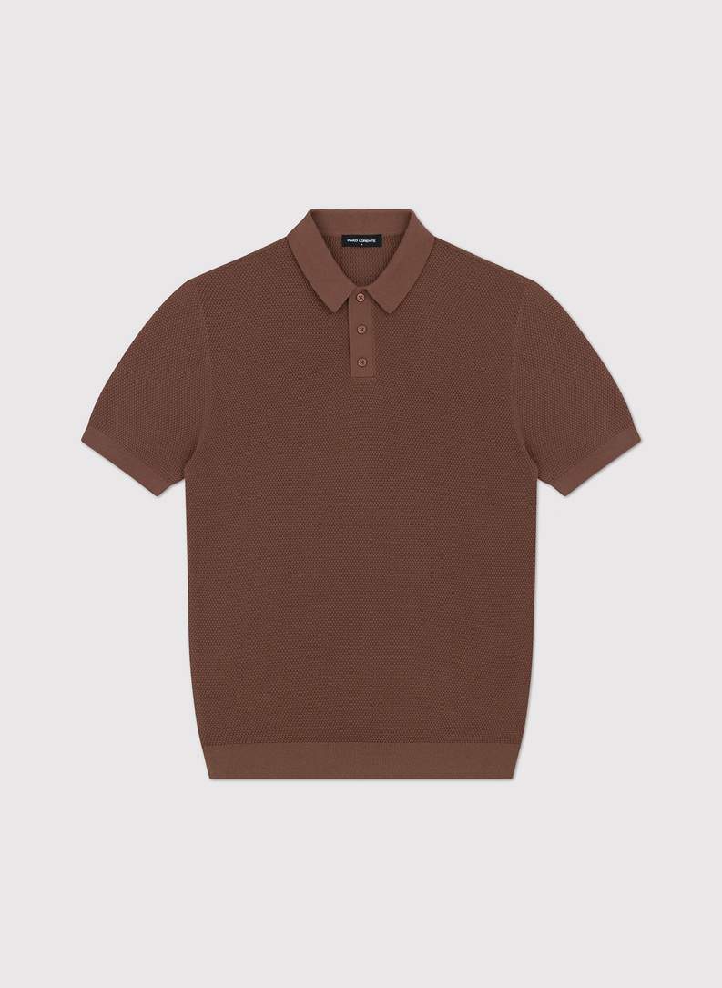 Swetrowe polo w kolorze brązowym
