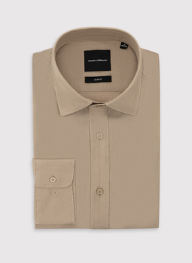 Beżowa koszula z lnem