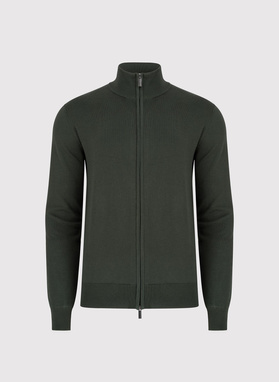 Zielony rozpinany sweter męski