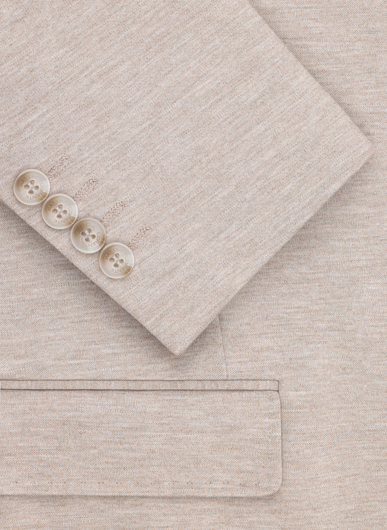 Jasnobrązowa dzianinowa marynarka męska