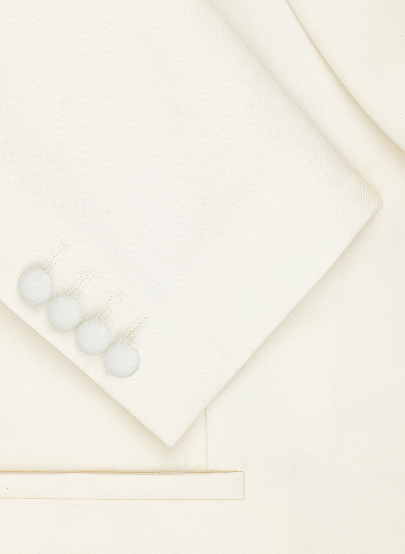 Wełniana beżowa marynarka smokingowa