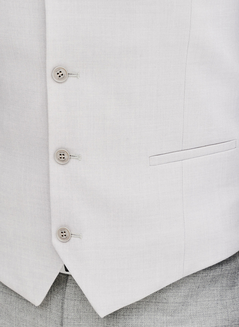 Jednorzędowa szara kamizelka