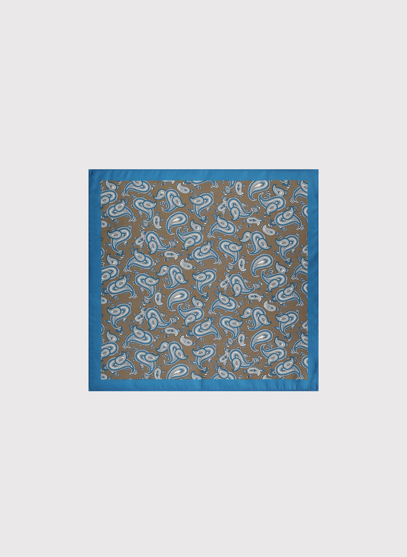 Brązowa poszetka męska paisley