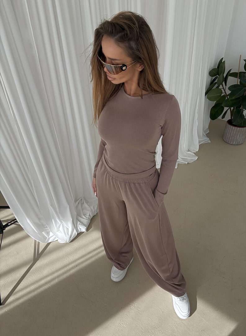 Komplet damski BARI LONG mokka