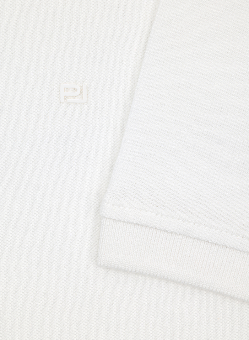 Białe bawełniane polo męskie