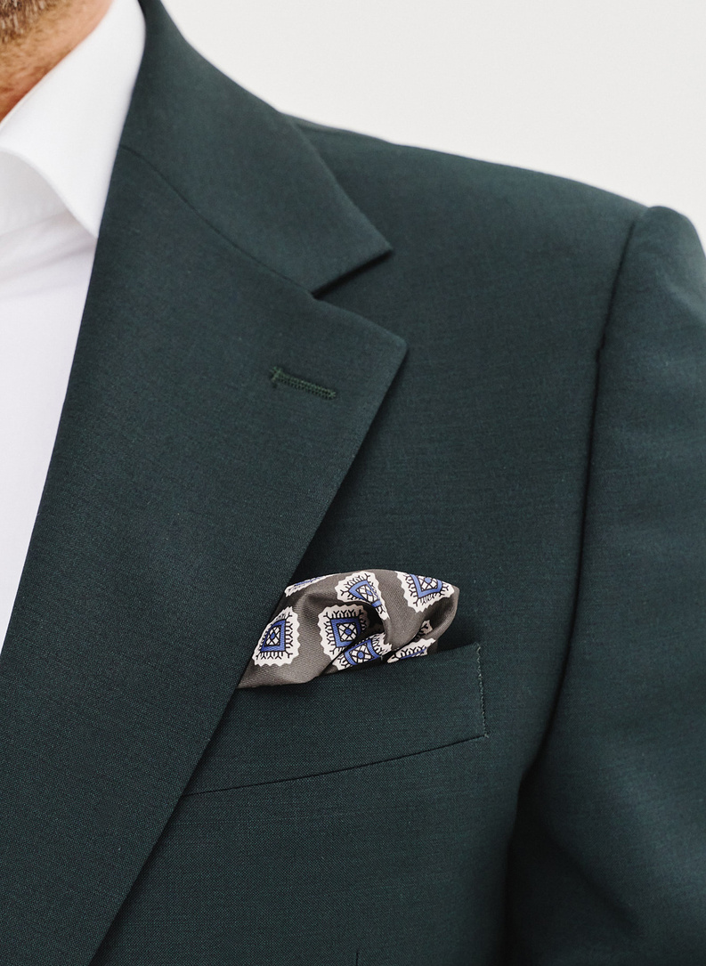 Wełniana marynarka garniturowa w kolorze zielonym