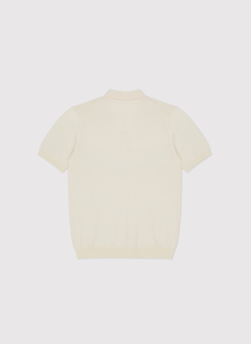 Ecru polo swetrowe z wiskozą