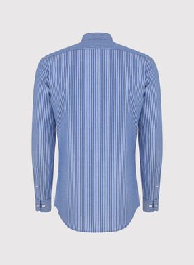 Niebieska koszula męska w paski