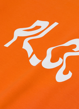 Pomarańczowa bluza oversize z okrągłym dekoltem C22SF-2B-001-P-0