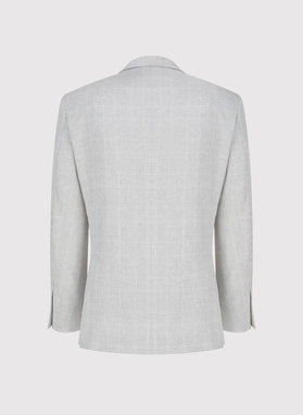 Szara marynarka casual z lnem i bawełną