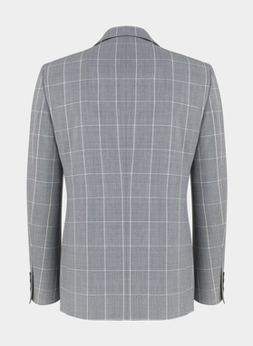 Szary garnitur BUENAVISTA w kratę 