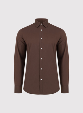 Brązowa koszula męska z bawełny