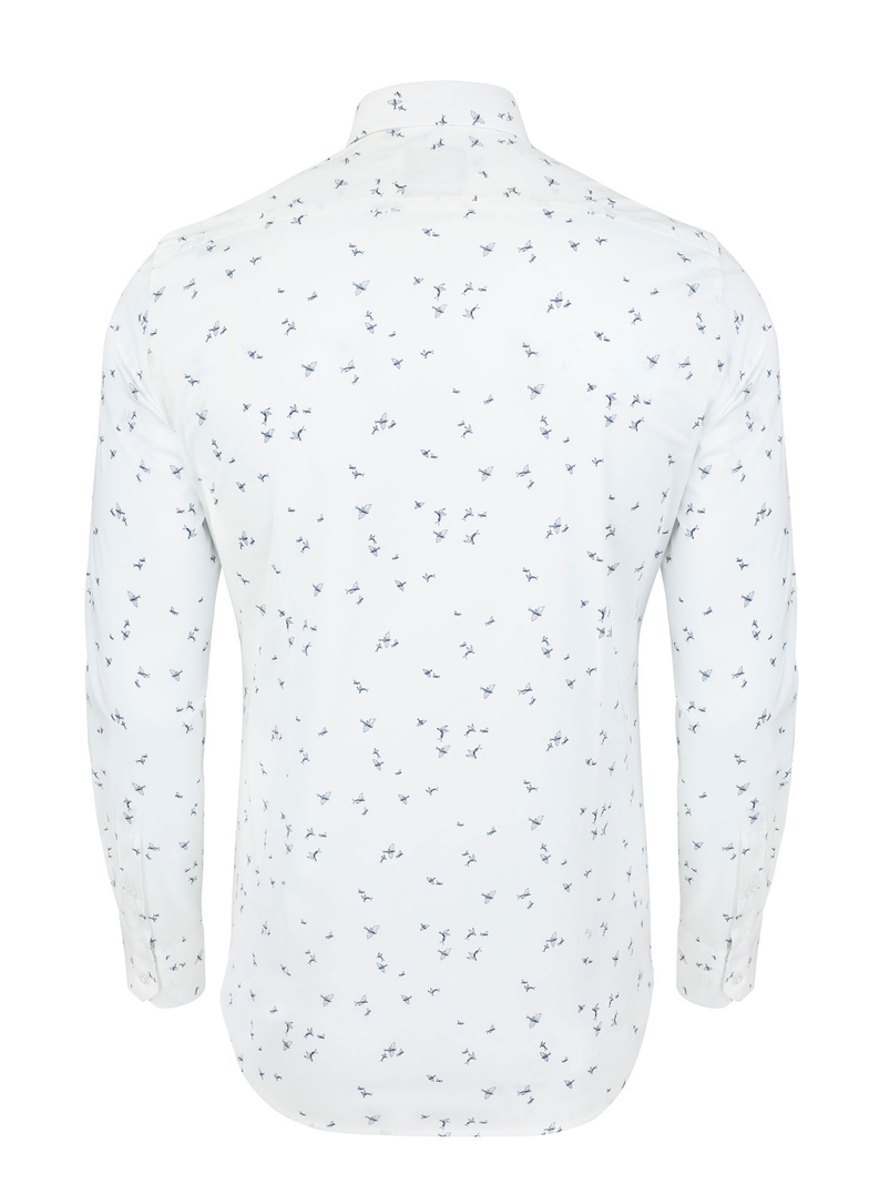 Koszula męska z długim rękawem w regularny wzór