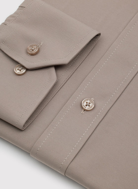 Brązowa koszula męska z wełną