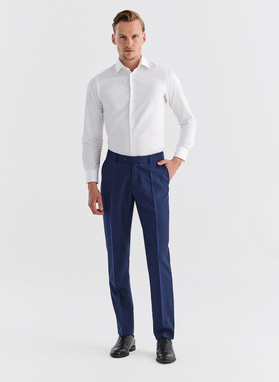 Gładki niebieski garnitur MERALD