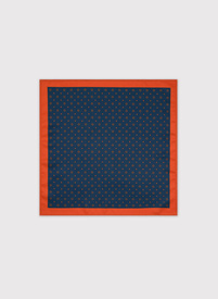 Granatowo-pomarańczowa wzorzysta poszetka