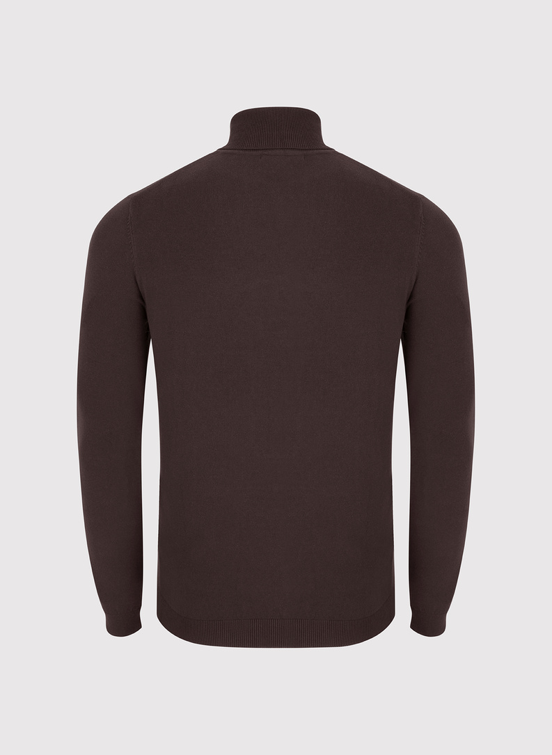 Brązowy gładki golf męski