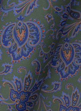 Zielona poszetka męska wzór kwiaty paisley