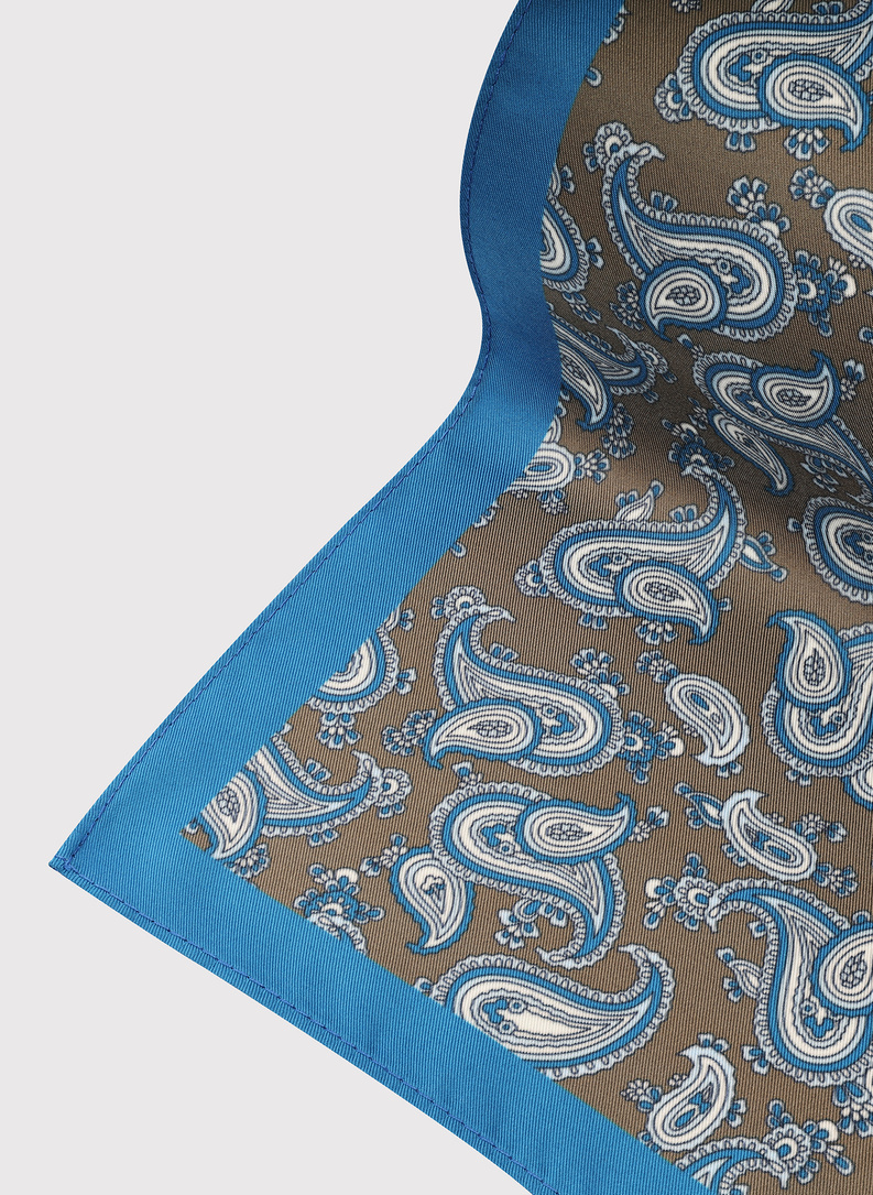 Brązowa poszetka męska paisley