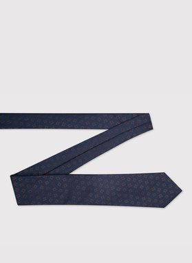 Granatowy krawat męski w drobny wzór
