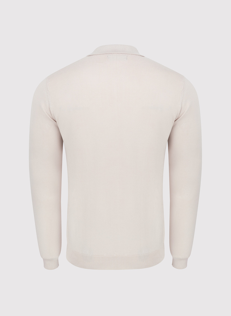 Beżowy kardigan z kołnierzykiem 